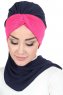 Gill - Marinblå & Fuchsia Praktisk Hijab