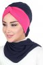 Gill - Marinblå & Fuchsia Praktisk Hijab