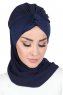 Gill - Marinblå & Marinblå Praktisk Hijab