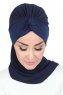 Gill - Marinblå & Marinblå Praktisk Hijab