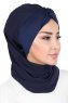 Gill - Marinblå & Marinblå Praktisk Hijab
