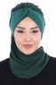 Gill - Mörkgrön & Mörkgrön Praktisk Hijab