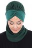 Gill - Mörkgrön & Mörkgrön Praktisk Hijab