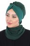 Gill - Mörkgrön & Mörkgrön Praktisk Hijab
