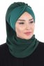 Gill - Mörkgrön & Mörkgrön Praktisk Hijab