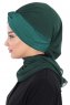 Gill - Mörkgrön & Mörkgrön Praktisk Hijab