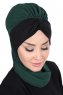 Gill - Mörkgrön & Svart Praktisk Hijab