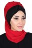Gill - Röd & Svart Praktisk Hijab