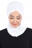 Gill - Vit & Vit Praktisk Hijab