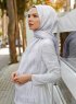 Grå Blad Mönstrad Hijab - Sal Evi