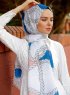 Dahab - Blå Mönstrad Hijab - Sal Evi