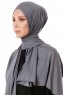 Hande - Mörkgrå Bomull Hijab - Gülsoy
