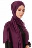 Hande - Plommon Bomull Hijab - Gülsoy