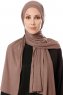 Hande - Taupe Bomull Hijab - Gülsoy
