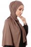 Hande - Taupe Bomull Hijab - Gülsoy