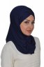 Hilda - Marinblå Bomull Hijab