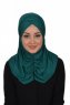 Hilda - Mörkgrön Bomull Hijab