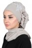 Hillevi - Taupe Chiffon Instant Turban