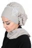 Hillevi - Taupe Chiffon Instant Turban