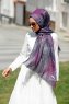 Isfa - Lila Mönstrad Hijab - Sal Evi
