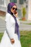 Isfa - Lila Mönstrad Hijab - Sal Evi