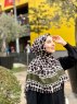 Iza - Svart & Khaki Mönstrad Bomull Hijab - Mirach