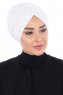 Jill - Vit Bomull Turban - Ayse Turban