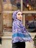 Kadifa - Marinblå & Beige Mönstrad Bomull Hijab - Mirach
