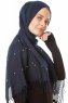 Kadri - Marinblå Hijab Med Pärlor - Özsoy
