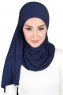 Kaisa - Marinblå Praktisk Bumull Hijab