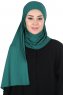 Kaisa - Mörkgrön Praktisk Bumull Hijab