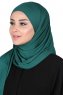 Kaisa - Mörkgrön Praktisk Bumull Hijab