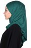 Kaisa - Mörkgrön Praktisk Bumull Hijab