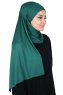 Kaisa - Mörkgrön Praktisk Bumull Hijab