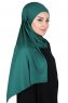 Kaisa - Mörkgrön Praktisk Bumull Hijab