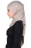 Kaisa - Taupe Praktisk Bumull Hijab