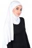 Kaisa - Vit Praktisk Bumull Hijab