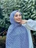 Kalila - Vit Mönstrad Bomull Hijab