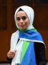 Khawla - Grön Mönstrad Bomull Hijab