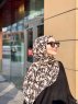 Lamia - Creme Mönstrad Crepe Hijab - Mirach