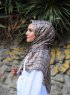 Mahmuna - Taupe Mönstrad Satin Hijab
