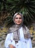 Mahmuna - Taupe Mönstrad Satin Hijab
