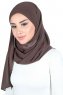 Malin - Brun Praktisk Chiffon Hijab