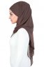 Malin - Brun Praktisk Chiffon Hijab