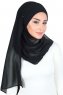 Malin - Svart Praktisk Chiffon Hijab