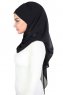 Malin - Svart Praktisk Chiffon Hijab