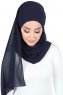 Malin - Marinblå Praktisk Chiffon Hijab