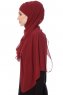 Mehtap - Bordeaux Praktisk One Piece Chiffon Hijab