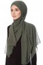 Mehtap - Khaki Praktisk One Piece Chiffon Hijab