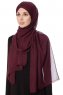 Mehtap - Plommon Praktisk One Piece Chiffon Hijab